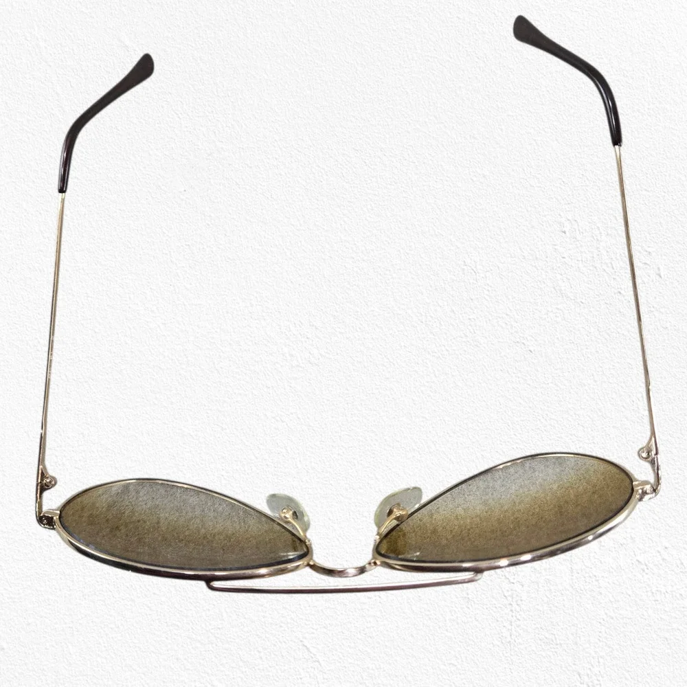 80s Vintage Pierre Cardin Aviator Sunglasses Gold Brown Designer Eyewear w/ Case
